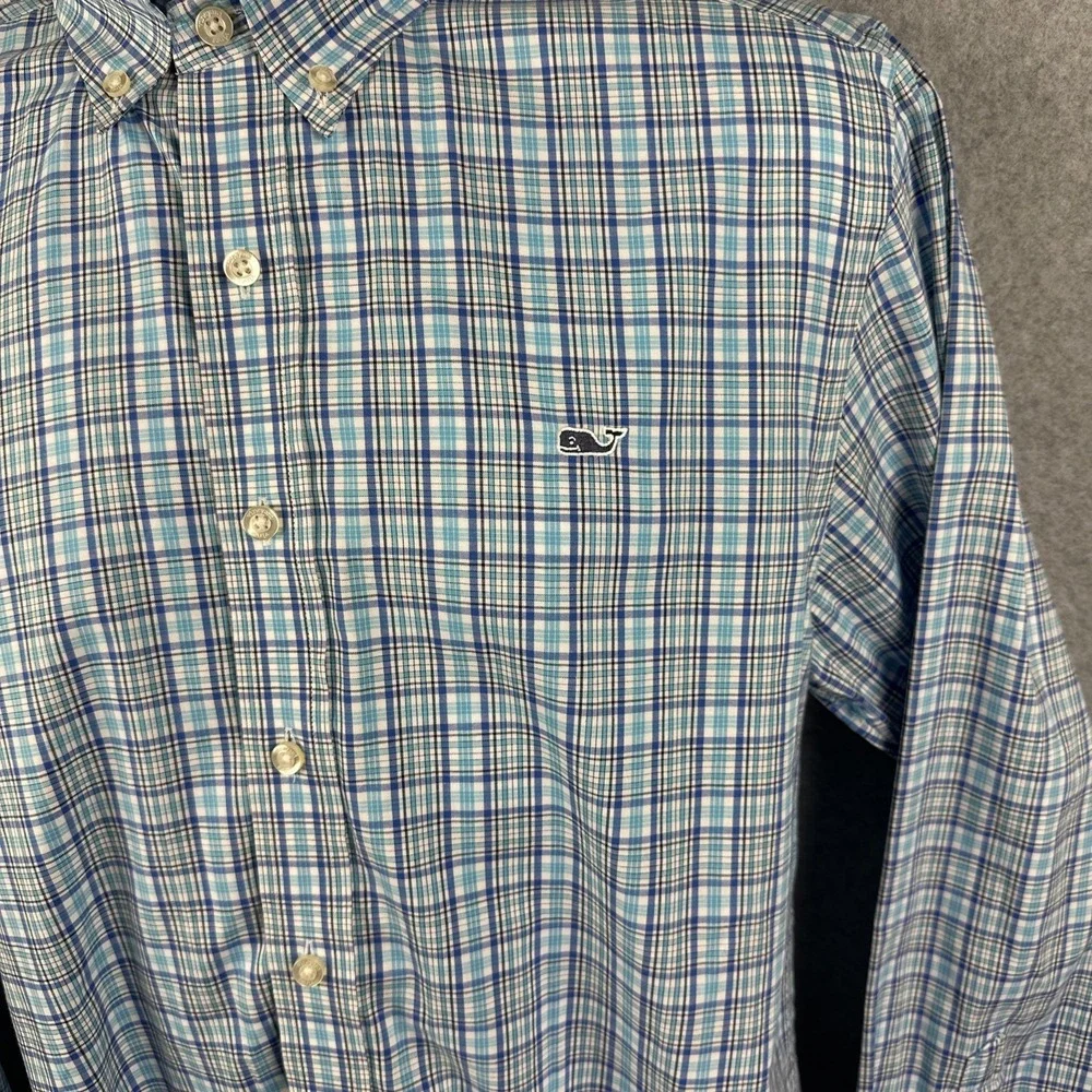 Vineyard Vines Men's Long Sleeve Button Down Slim Fit Whale Shirt Size‎ Medium